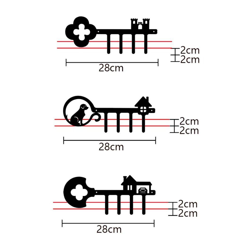 Multifunctional Iron Dog Wall Rack Festive Atmosphere Wall Hanging Coat Hanger Black Organizer Key Holder Clothes