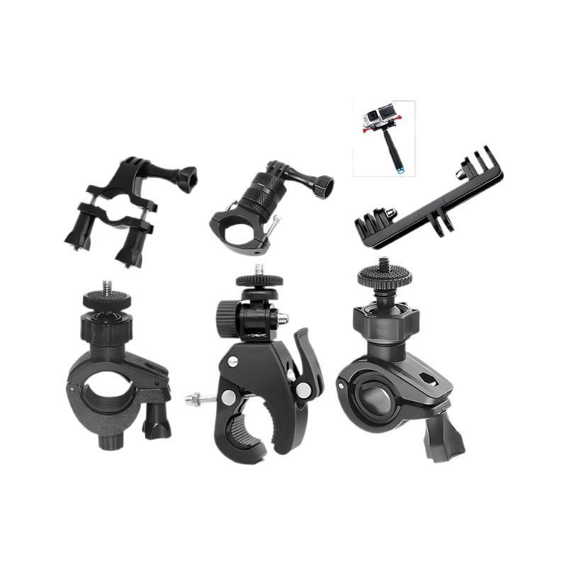 Металлический зажим для велосипеда и мотоцикла GoPro Sports Camera O-образной формы с горизонтальным кронштейном с двумя головками на 360°.