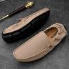 Fashion Genuine Leather Men Loafers Shoes High Quality Moccasins Driving Shoes Green Orange Office Shoe Casual Loafers Botas Para Hombre