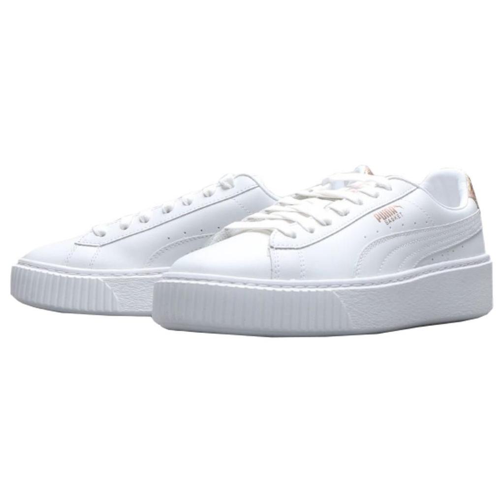 Puma Basket Platform Fashion Низкие кроссовки Женские кроссовки Белый Платиновый 368190-02