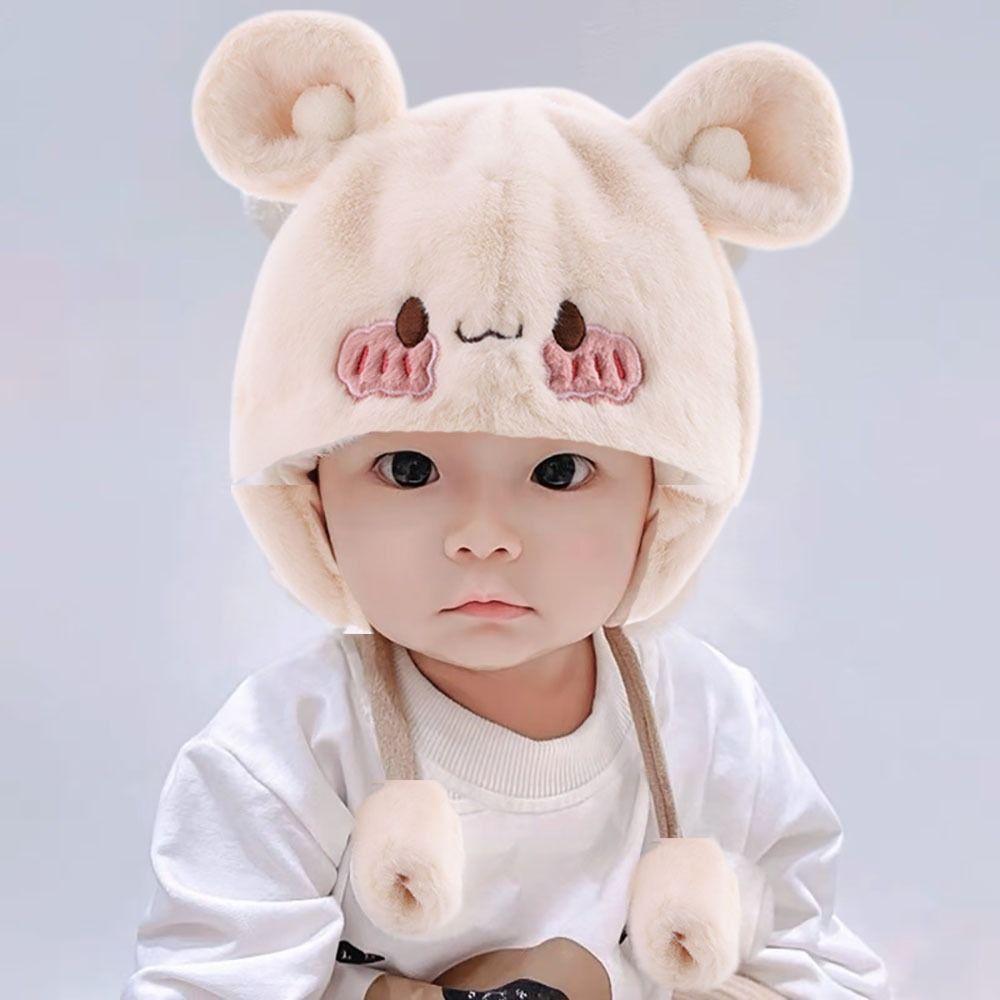 Soft Autumn Winter Hat Cartoon Ear Protection Bonnet Baby Children Plush Hat Boy Girl