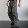 Men And Women Retro Large Pocket Overalls Wide Leg Pants Straight Summer New Fashion Casual Pants Japanese Harajuku Large Size