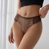 Women'S Sexual Sensual Fun Leopard Print T-Line Pants Tempt Ice Silk Low Rise Fitness Panties