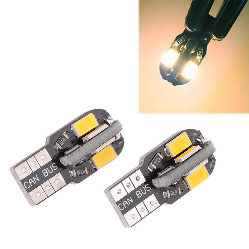 2 шт. Светодиодные лампочки T10 Маленькие Canbus 5630 8SMD 12V 8000K Лампа номерного знака Автомобильные лампы для карты, салона, габаритные огни, сигнальные лампы