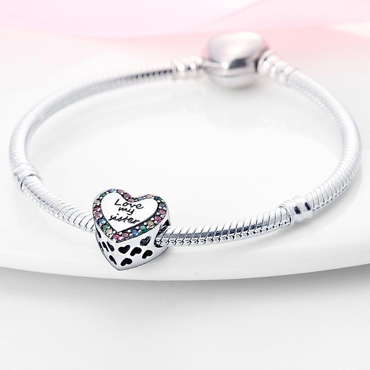925 Серебряные бусины в форме сердца с ангельской надеждой, браслет из бусин в стиле «сделай сам», ожерелье, женские персонализированные ювелирные изделия, подарочные аксессуары