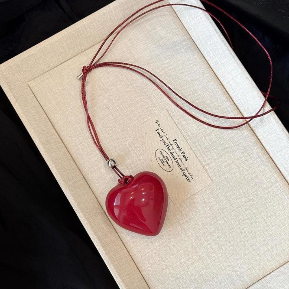 Ожерелье-цепочка из веревки с шармами, Дизайн меньшинства, Цепочка для свитера, Ожерелье с подвеской в стиле ретро-любви, Девочка