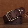 Новый ретро-стираемый очень толстый уличный ремень из коровьей кожи первого слоя для мужчин из нержавеющей стали для повседневного ношения на себе