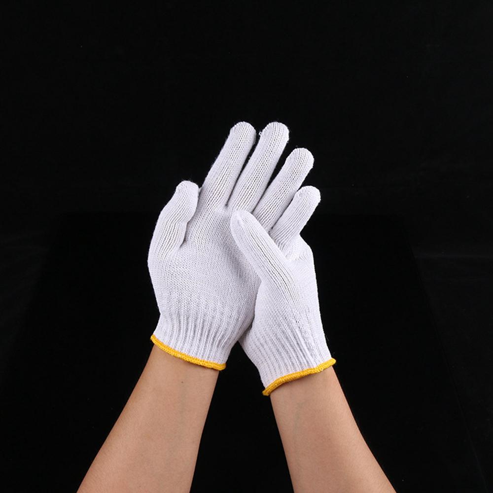 12 Pairs Safety Work Gloves Wear Resistant Cotton Protective Gloves for Construction Maintenance