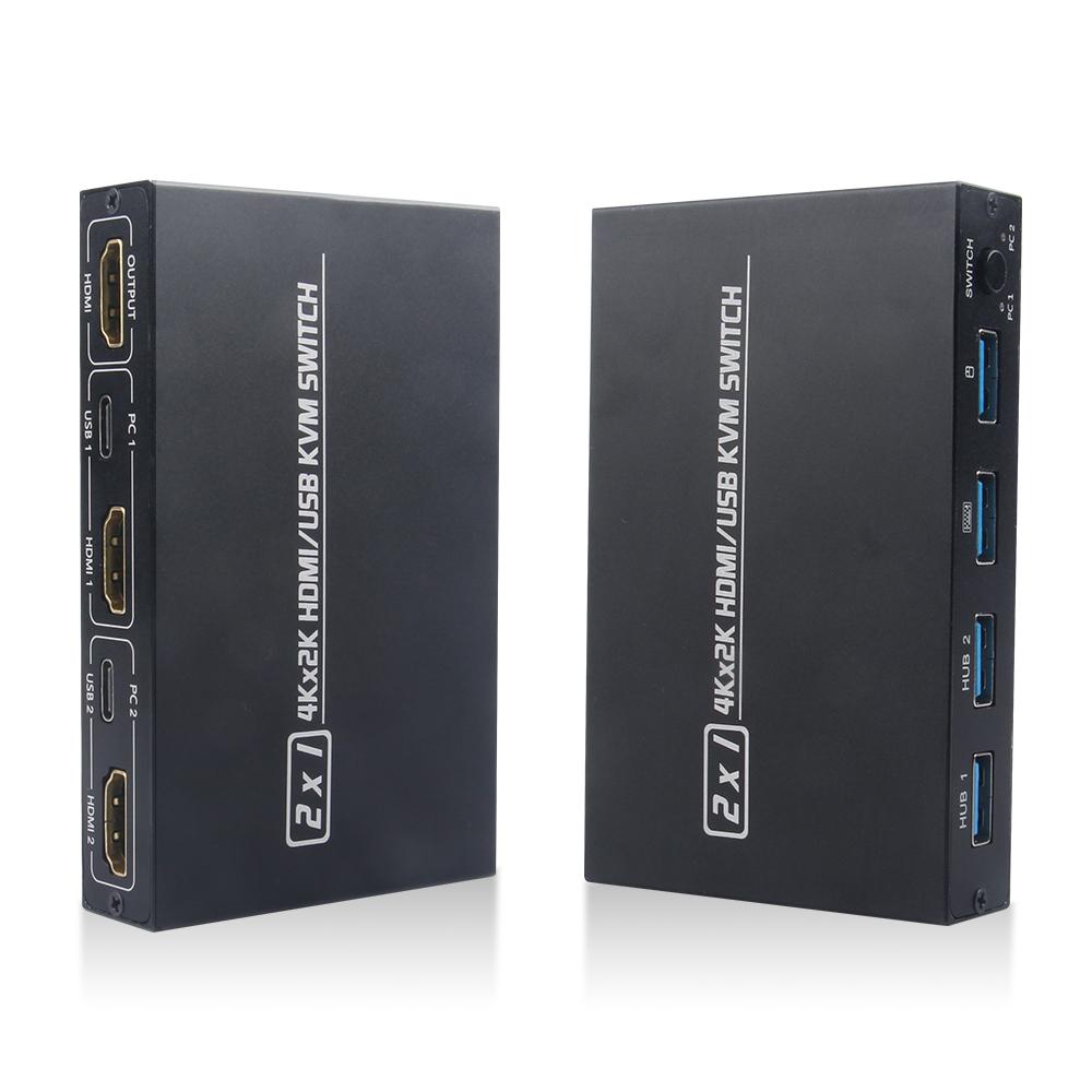 Переключатель KVM HDMI USB 2в1 AIMOS AMKVM 201CL Поддержка HD 2K * 4K 2 хоста