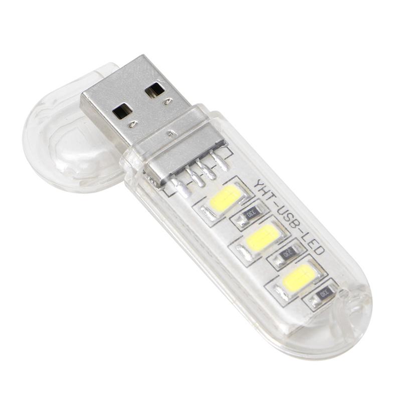 Портативный мини светодиодный ночник для кемпинга, USB-питание, 3 светодиодных чипа, лампа