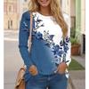 Женские уличные футболки с длинным рукавом и цветочным узором, весна-осень, 3D-принт цветов, повседневная футболка для женщин, большие размеры до 6XL, топы с круглым вырезом