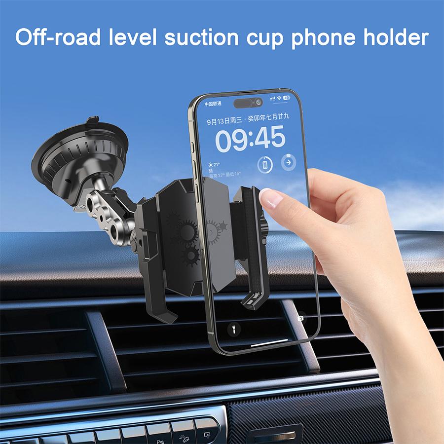 XP037 Car Windshield Dashboard Phone Mount Suction Cup Off-Road Navigation Adjustable Cellphone Holder