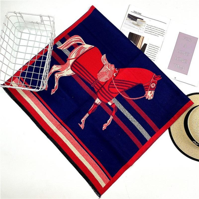 0G Thickened Version Retro Bird Scarf Women's Winter High-end Warm Scarf Imitation Cashmere Shawl