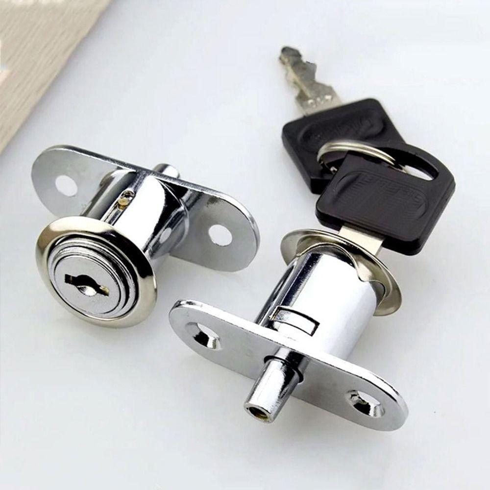 With Key Tongue Door Bolt Latch Hardware Cabinet Lock Useful Drawer Lock  Sliding Door