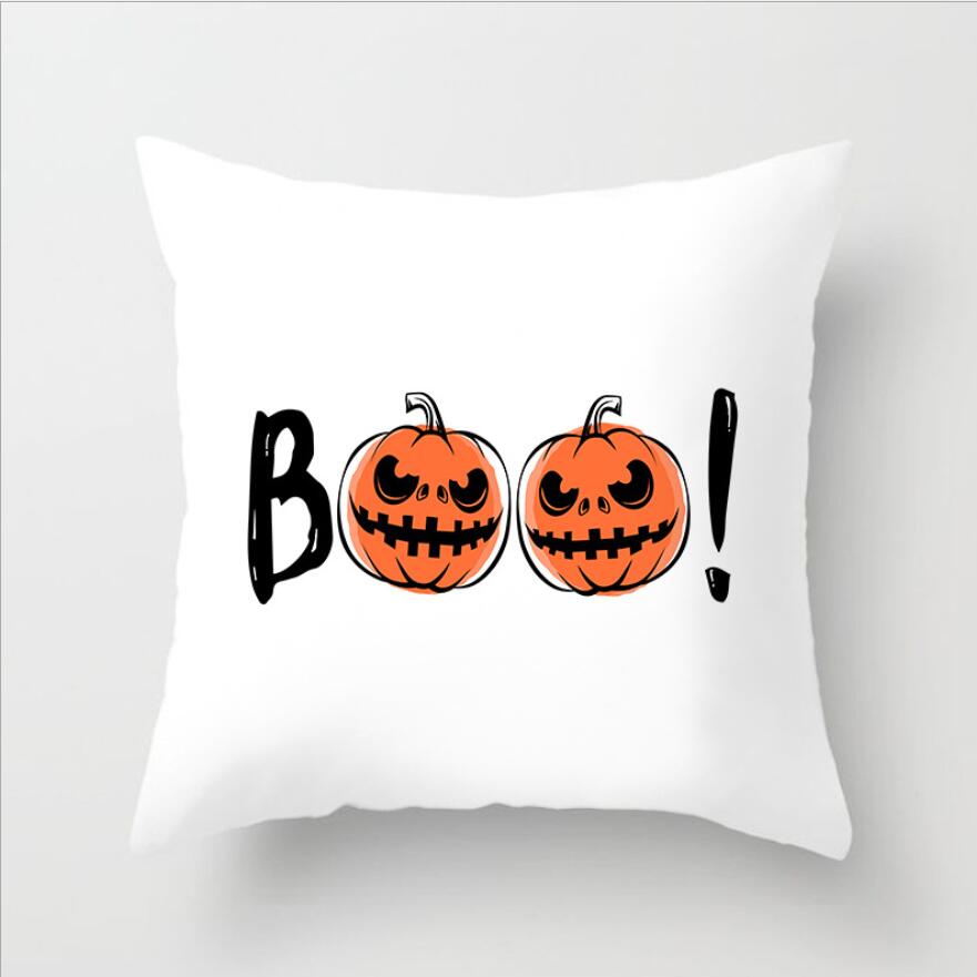 New Style Hello Halloween Print Pillow Case Polyester Festival Home Decor Fabric Sofa Pillowcase Comfortable Car Cushion Cover