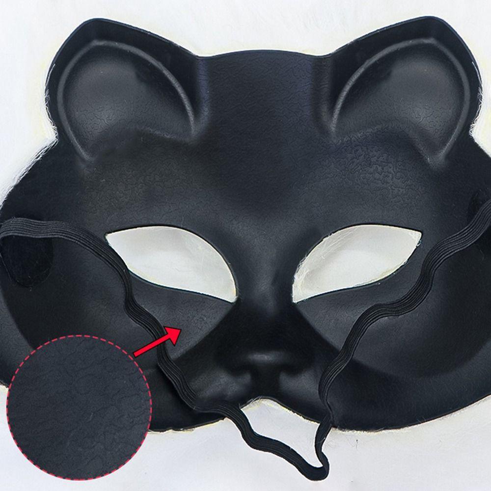 Realistic Half Face Mask Cartoon Masquerade Mask Funny Plush Cat Mask  Carnival Party