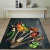 Chic Spice Themed Rug for Modern Kitchens L Stain-Resistant, Easy-to-Clean Spice Patterned Kitchen Rug