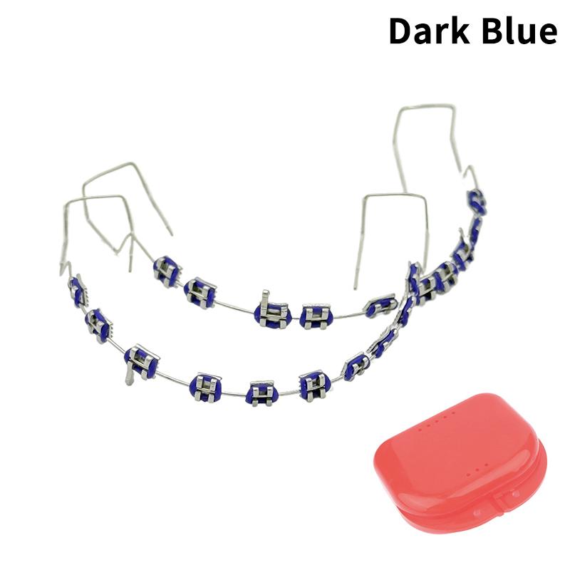 1 пара временных украшений для зубов с металлической проволокой, разноцветные металлические скобки, ортодонтические лигатуры, стоматологический материал