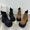 2025 Autumn New Pants Boots Big Head Short Boots Platform Women's Shoes Fashion Versatile Sleeve Chelsea Single Boots