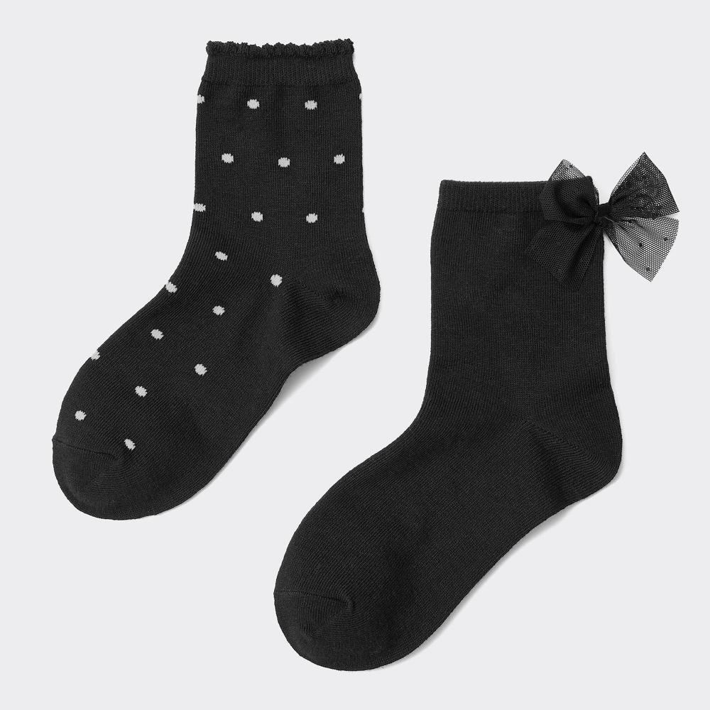 GU by Uniqlo Детские носки унисекс 2p Ribbon Dot 