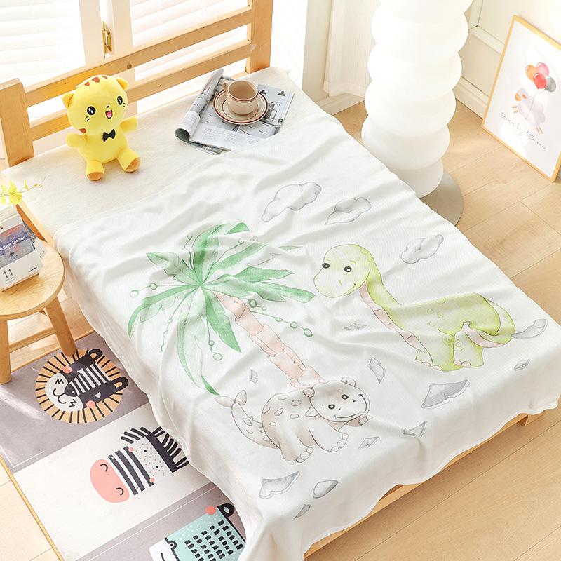 Double-layer Bamboo Cotton Infant Blanket, Children's Quilt, Thin Air-conditioning Summer Cool Quilt, Baby Bamboo Fiber Ice Silk Blanket