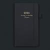 2026 Pocket Planner with Elastic Strap Pen Loop Ribbon Bookmark Weekly Monthly Academic Planner 12 Months Schedule Management Hardcover Notebook