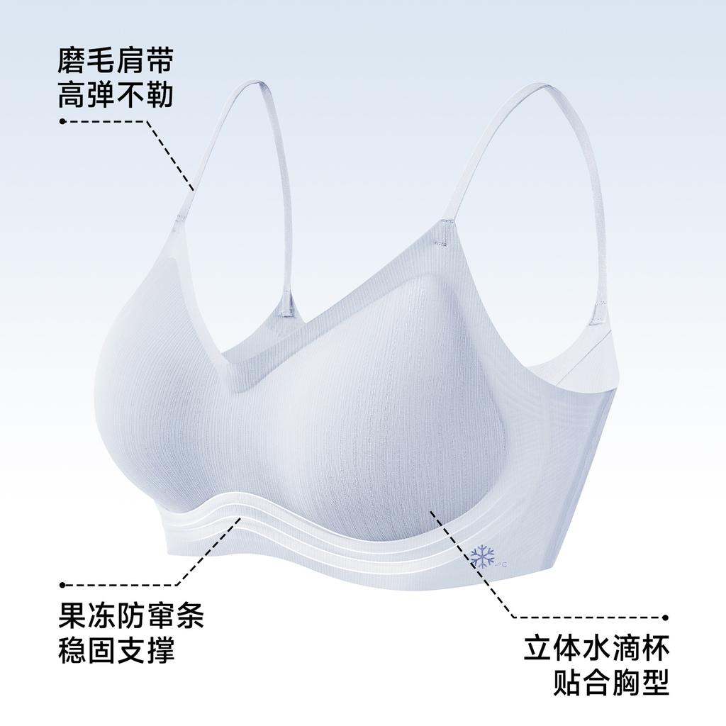 Herbal primary color underwear women's new summer ultra-thin non-marking cool breathable soft support bra set women