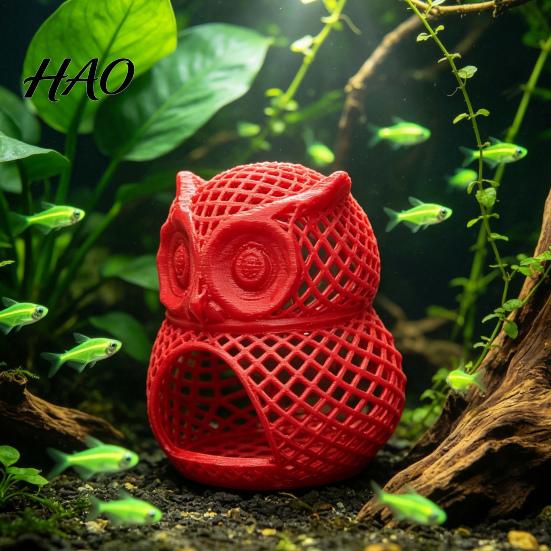 Underwater Cave for Shrimp Owl Fish Tank Hideout, Aquarium Cave, Hollow Decorative Hide Small Pets Betta Decoration Ornament