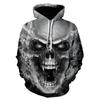 Spring Autumn Horror Skull Harajuku 3D Print Pullover Men's Hoodie Sweatshirt Fashion Mens Clothing Brand Casual Streetwear Coat