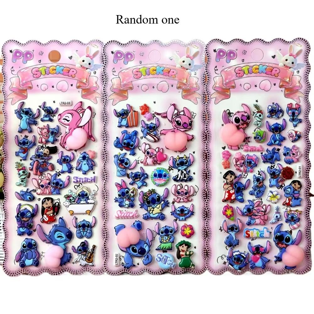 Disney Stitch Soft Pinched Happy Buttocks Sticker Children's Decompression 3D Bubble Sticker Phone Case Decoration Sticker