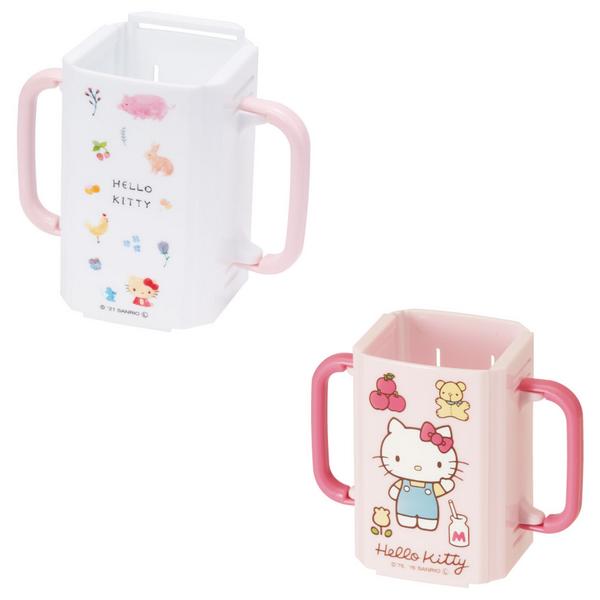Skater Korea Baby's Jamie Loft Foldable Slim Pack Drink Holder Set of 2 Slim Kitty Forest + Hello Kitty, Mixed Colors, 1 Set
