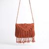 Fashion Casual Cotton Bag Hollow Tassel Beach Bag Flap Hand Woven Bag Cotton Rope Shoulder Crossbody Bag For Women