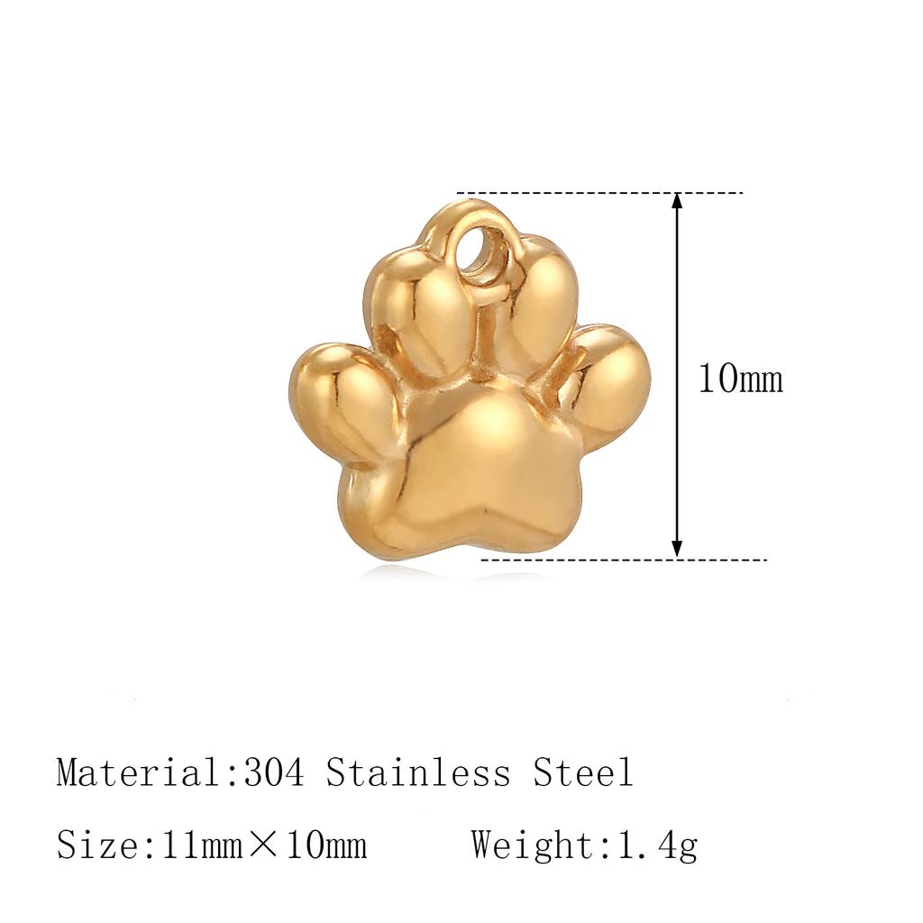 3Pcs Pet Dog Claw/Compass North Star/Sea Wave/Cat's Paw Charms Stainless Small Pendants for Necklace Bracelet DIY Jewelry Making