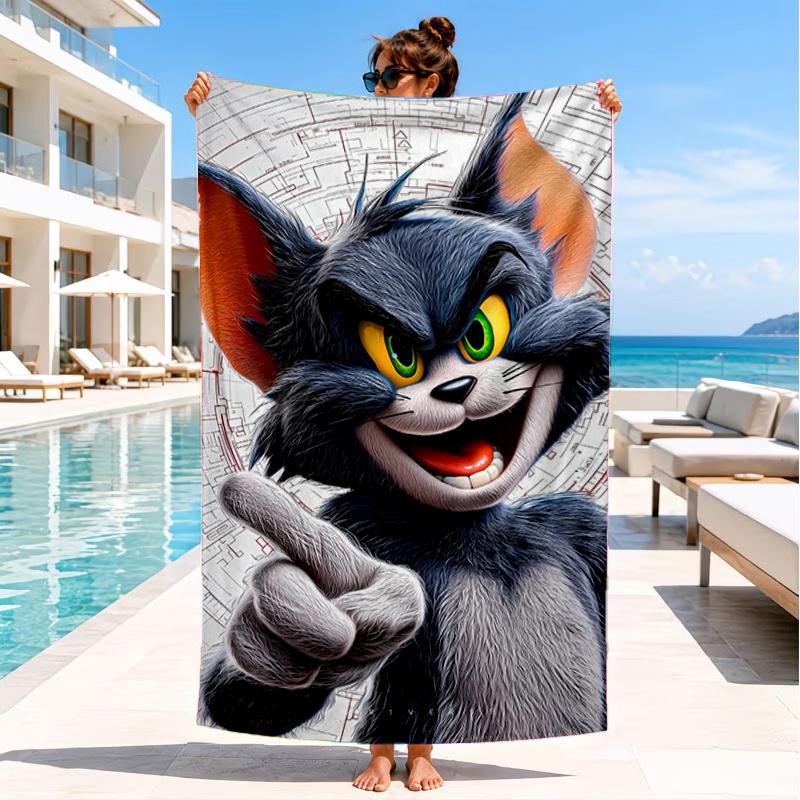 Tom Adventure Beach Towel, Super Soft Microfiber, Perfect Gift for Her/Him, Birthday, for Pool, Beach, Travel, Decor Beach Party