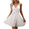 Women's Fashion Casual V-Neck Ruffle Casual Straps Sleeveless Dresses