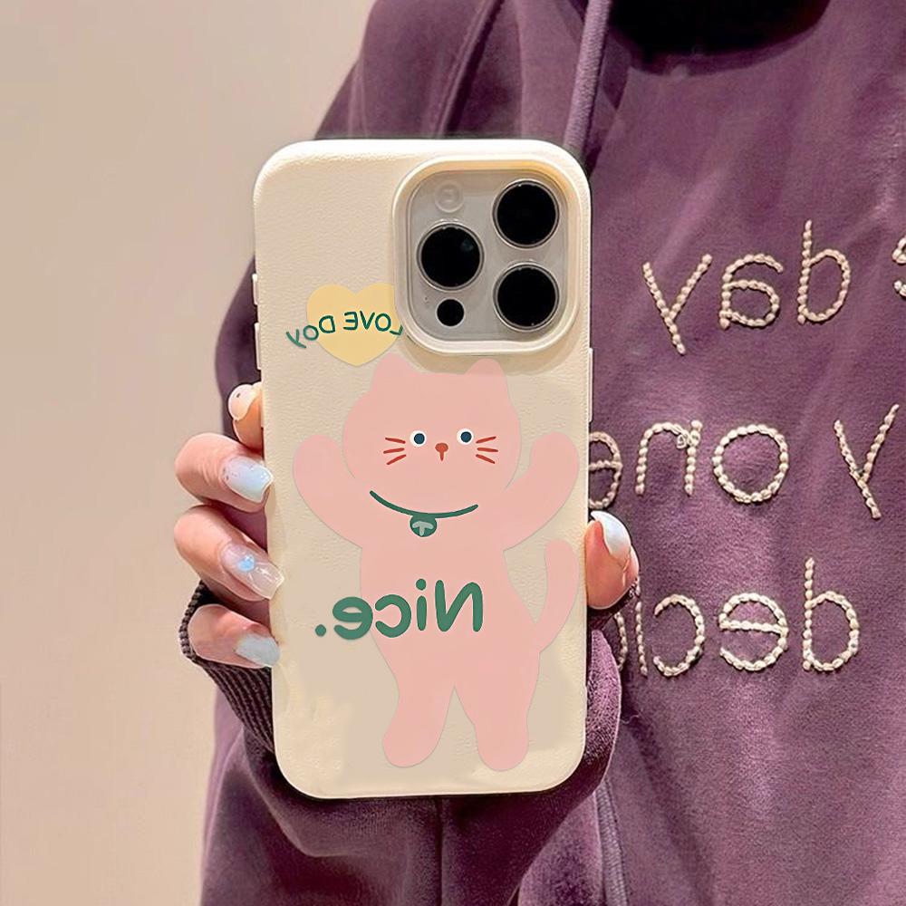 Чехол для телефона iPhone 11 13 XR XS Max, чехол для iPhone 12 14 15 16 Pro Max 12 Pro 15 Plus, кожаный, окрашенный, водонепроницаемый, устойчивый к падениям и износу, мультяшный