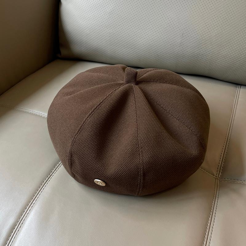 Берет женский весна и осень интернет знаменитость мода однотонный восьмиугольная шляпа круглое лицо маленькая ретро шляпа художника