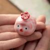 Керамический Чайный Питомец Пузырчатая Рыбка Вишнево-Розовый Чайная Статуэтка Украшения Мастерство Роскошь Ландшафтный Дизайн Аквариума Игрушки