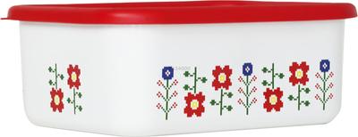 Fuji Enamel Mysa Глубокий квадратный контейнер S Красный MY-DS.R