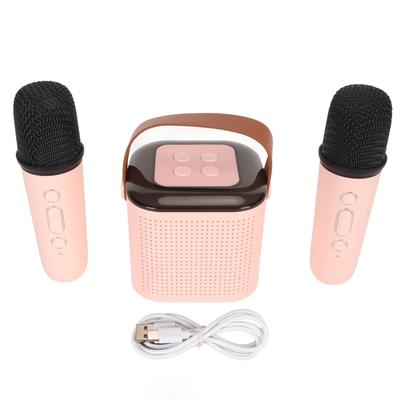 Мини-караоке-машина, стерео, портативная RGB-подсветка, Bluetooth-динамик с 2 беспроводными микрофонами для