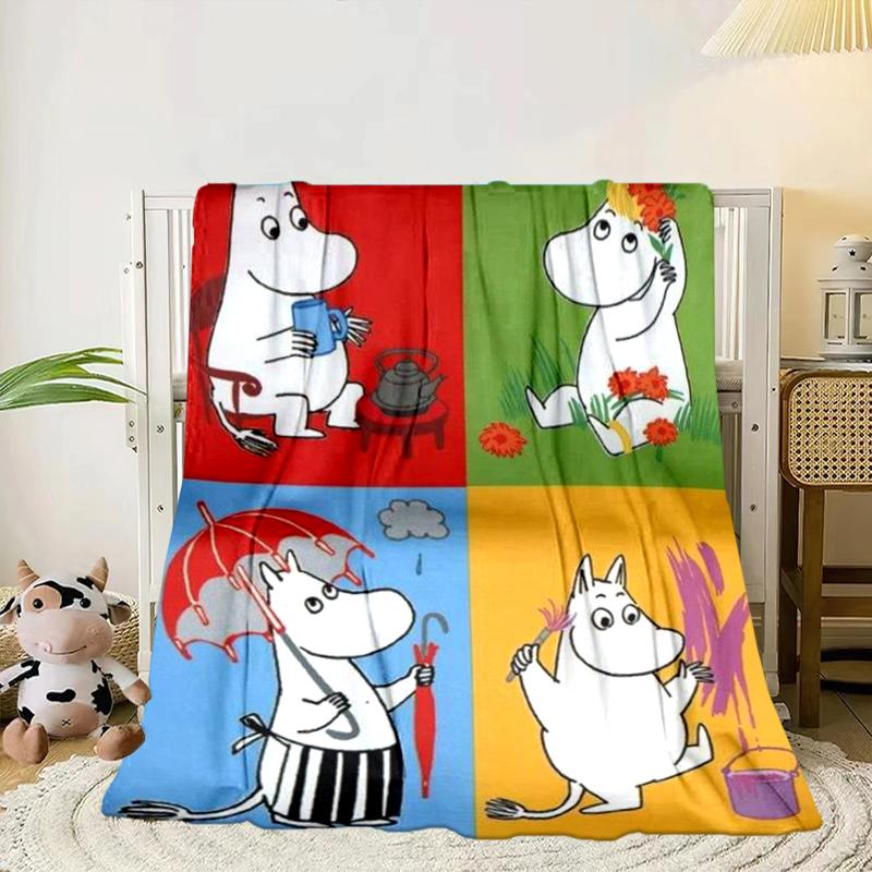 white hippo Fishing Adventure Blanket Flannel Blanket for bed, sofa, Camping, Hiking, Picnic Essentials, gift for family Fan gifts