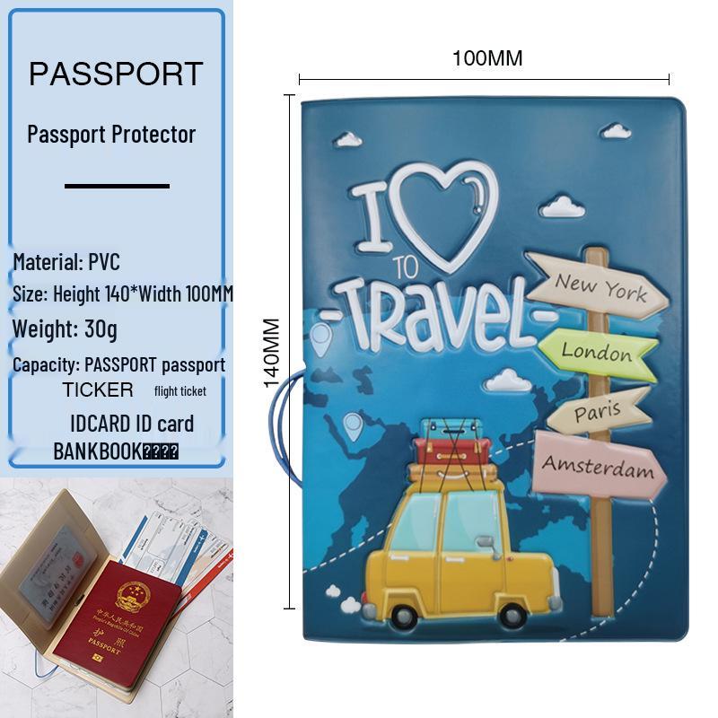 Мультяшная карта Держатель для паспорта: Обложка для проездных документов для пар