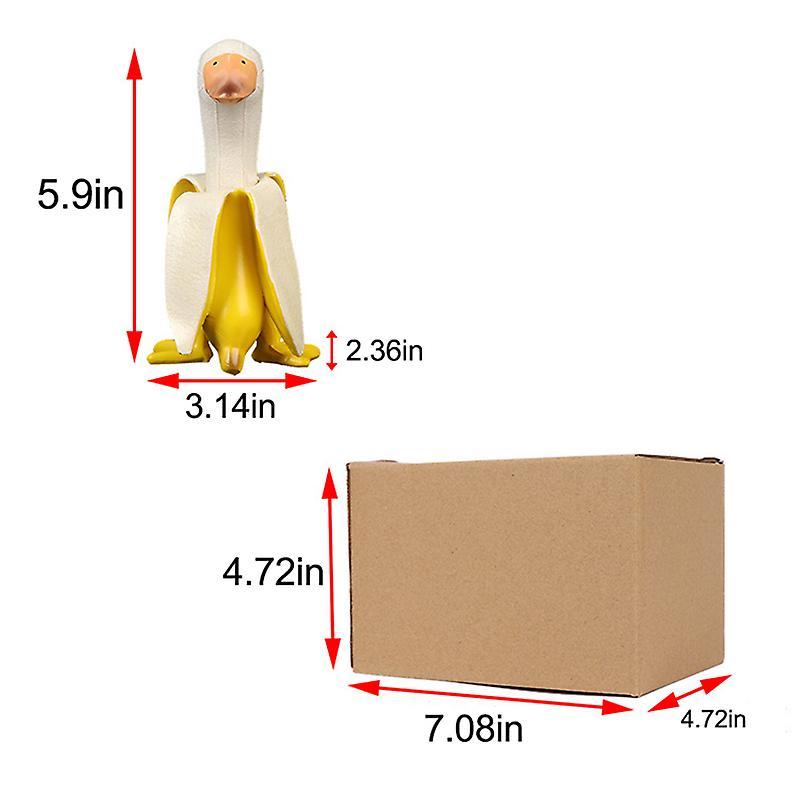 Banana Duck Art Statue Funny Fruit Animal Ornament Creative Home Desktop Decor for Shelf Office