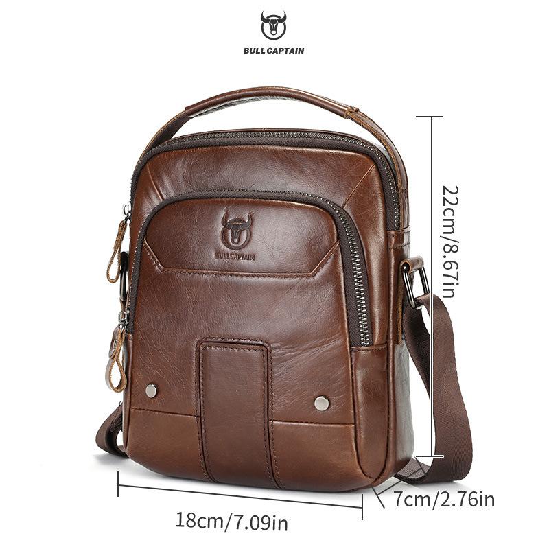 BULLCAPTAIN Мужская сумка через плечо из натуральной кожи для iPad/планшета 10,5–13 дюймов — многокарманный органайзер, премиальный дизайн, сумка через плечо/через плечо
