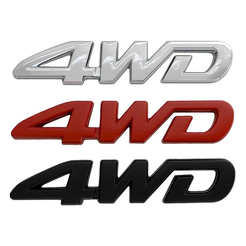 3D Metal 4WD Logo Letters Badge Car Sticker Decal For Hyundai Jeep KIA Renault Toyota Mini Hodna AWD Emblem Sticker Accessories