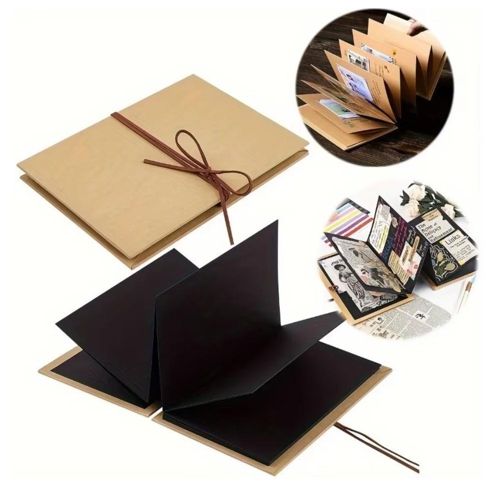 Adhesive Style Folding Photo Album Retro Diy Photo Album Accordion Photo Album Travel Journal