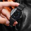 2pcs/set Fashion Men's Business Watch Mesh Strap Quartz Watch Classic Creative Calendar Wristwatch & Bracelet