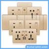 Depoguye Gold 13A UK Plug USB настенная розетка, универсальная розетка на 10 отверстий с выключателем электрическая настенная розетка с USB зарядным устройством