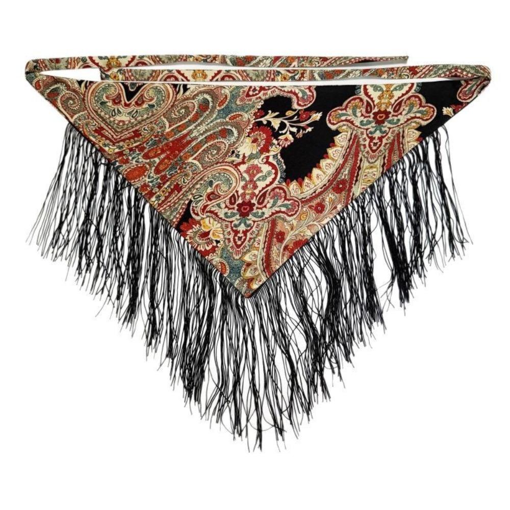 Embroidered Printing Ethnic Triangular Waistband Chinese Style Bohemia Wide Waistband Female