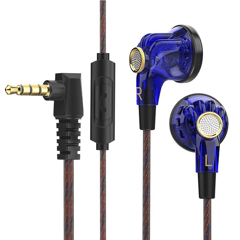 QKZ MDR Flat-Head Headphones 16MM Large Dynamic HIFI Bass Sport Earbuds Music Wired Earphones 3.5MM AUX Headset In Ear With Mic 7